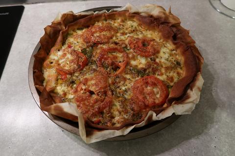tarte maison tomate poivron mozzarella